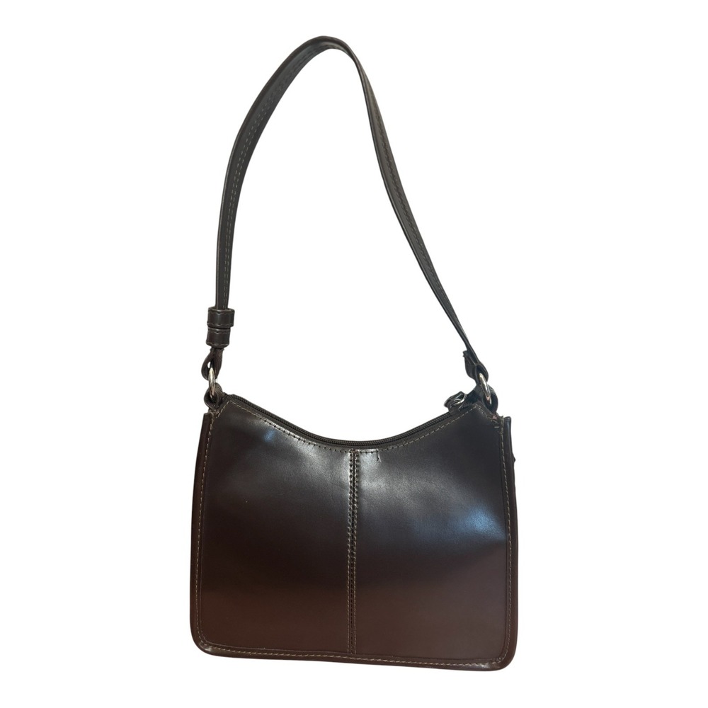 Vintage Mossimo Chocolate Brown Leather Shoulder Bag Y2K